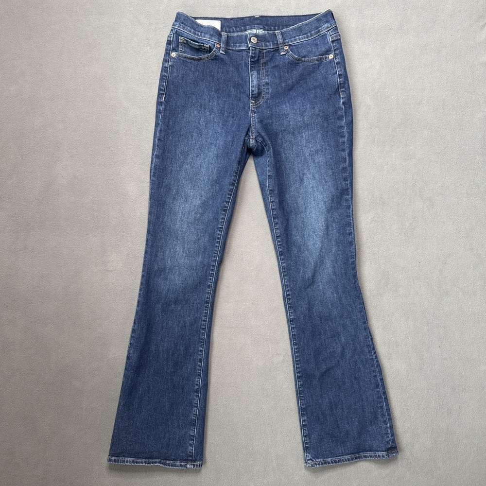 Gap Jeans Womens 30 / 10R Blue‎ Baby Boot Mid Rise Dark Wash Stretch Denim